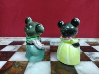 Vintage Salt And Pepper Shaker Set Mice Boy & Girl Mouse Japan 2