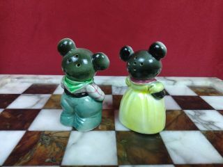 Vintage Salt And Pepper Shaker Set Mice Boy & Girl Mouse Japan 3