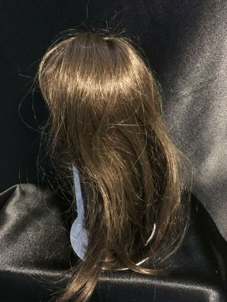 Vintage Brunette Long Human Hair Doll Wig Size 10