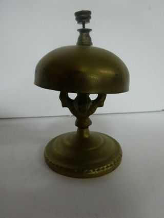 Victorian Collectible Brass Hotel Desk Bell Service Ringer 5 "