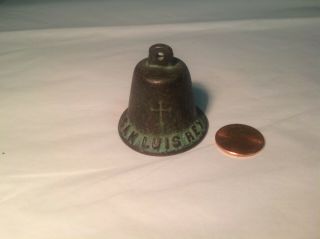 Vintage Small San Luis Rey 1798 Cast Iron Bell Diameter On Bottom Is Approx.  1.  5
