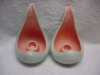 Mid Century Modern Redwing Pottery Candle Holders
