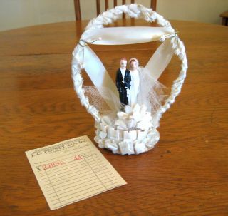 Vintage Wedding Cake Topper Bride & Groom From 1946