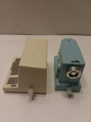 Vintage Barbie Doll House Action Accent Wind Up Computer & Sewing Machine 3