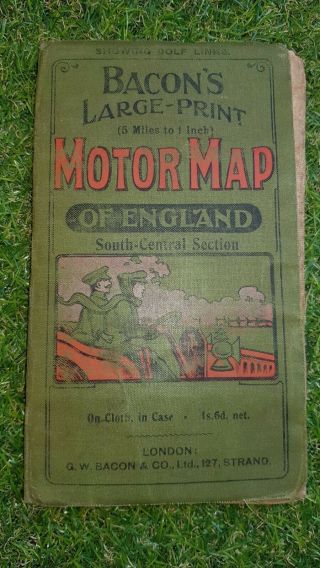 Ordnance Survey Vintage Cloth Maps Beacons Motor Map 5 Miles To 1 Inch Golf Link