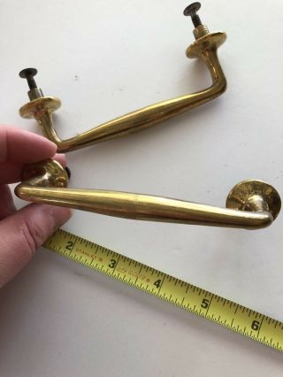 2 Vintage Solid Brass 4 " Drawer / Door Pulls Furniture Hardware