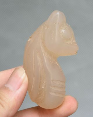 6.  5cm Ancient Chinese Old Jade Agate Hand Carved Dragon Sun God Pendant Statue