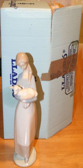 Vintage Lladro 4505 Pastora.  Girl With Lamb - Retired.  - Made In Spain