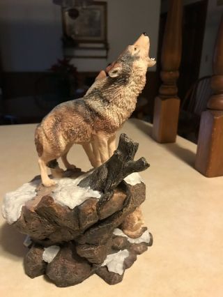 Danbury Nick Bibby Wilderness Call Wolf Wolves Figurine EUC 4