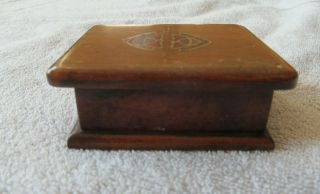 Vintage Wooden 2 Compartment Postage Stamp Box