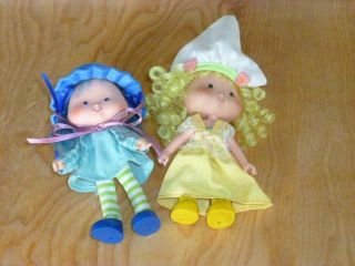Vintage Strawberry Shortcake Dolls Lemon Meringue & Blueberry Muffin Played With
