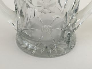 Antique clear pressed glass Edwardian creamer & sugar bowl 1900 ' s 1910 ' s 3