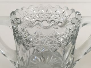 Antique clear pressed glass Edwardian creamer & sugar bowl 1900 ' s 1910 ' s 4