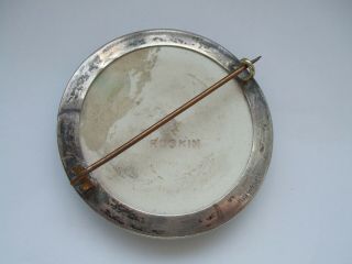 Antique Arts & Craft Silver Rimmed Ruskin Brooch. 4