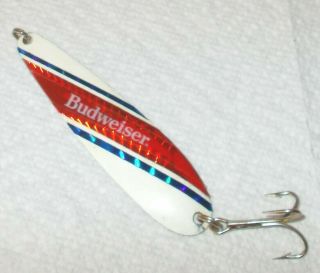 Vintage Unknown Maker Red,  White,  Blue Budweiser Advertising Spoon