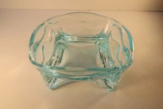 Mediterranean Blue Aqua PARTYLITE P8165 Square Glass Candle Holder Candy Dish 3