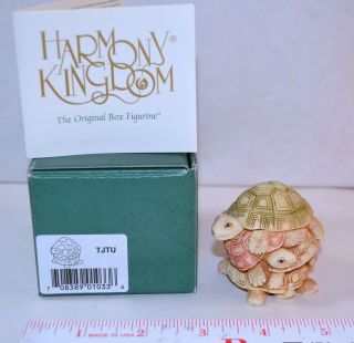 Vintage Harmony Kingdom Treasure Jest,  Shell Game W/ Box.  1993 Retired.  Turtles