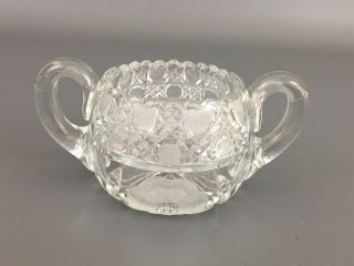Antique Mckee Glass Co.  Clear Pressed Glass Sugar Bowl,  1024 Innovation C.  1917