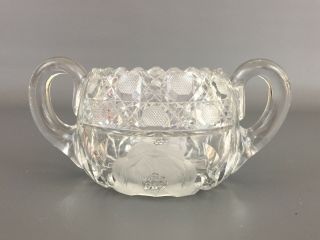 Antique McKee Glass Co.  clear pressed glass sugar bowl,  1024 INNOVATION c.  1917 4