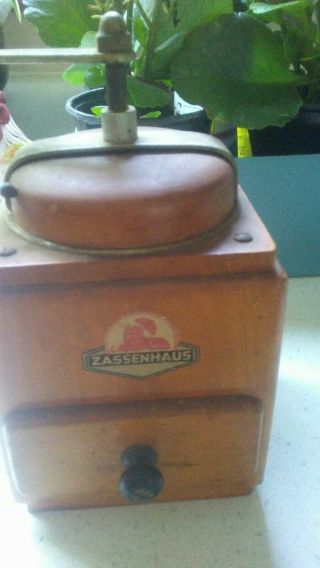 Robert Zassenhaus Rz German Wood Coffee Spice Grinder Mill Vintage Antique