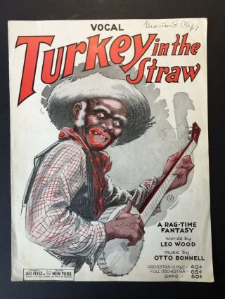 Black Americana Sheet Music 1920 Turkey In The Straw Vocal Antique Rag - Time