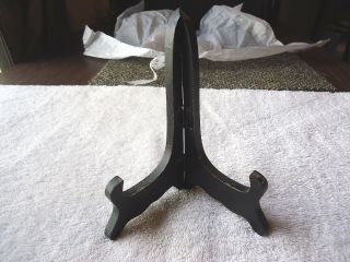 Vintage Enesco Black Wooden Collector Plate Holder " Awesome Collectable Item "