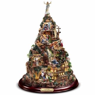 Thomas Kincade Lighted Christmas Sculpture Nativity Mountain Of Hope Holiday