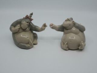 Nao Lladro Gorilla Couple Girl & Boy For You,  My Love & One Last Wish Figurines
