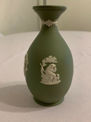 Wedgewood Green Jasperware Vase 5 Inch