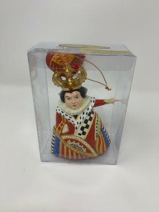 MACKENZIE CHILDS ORNAMENT Alice Wonderland Queen of Hearts Courtly Check 7