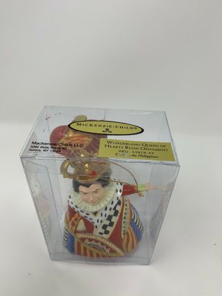 MACKENZIE CHILDS ORNAMENT Alice Wonderland Queen of Hearts Courtly Check 8