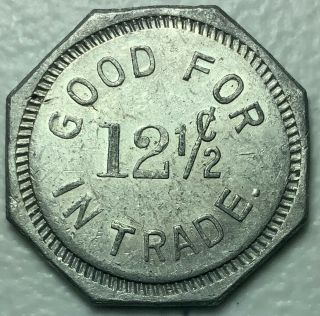 W.  O.  Leslie Denver Colorado Antique CO 12 - 1/2¢ Merchant Trade Token Maverick 2