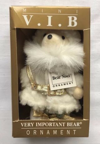 Very Important Bear Mini Vib Ornament Bear Noel 1992 North American Bear Mib