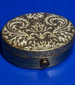Vintage Signed Avon Products Inc York Gold Tone Decor Pill Ring Jewelry Box