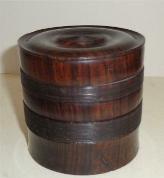 Antique Lignum Vitae Coromandel Turned Wood Jar
