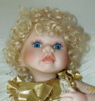 World Gallery Porcelain Doll Angel Love Boxed Holly Hunt