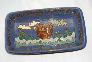 Earthen Vessel Pottery Trinket Plate Tray Dish Noahs Ark Cincinatti Ohio 1989