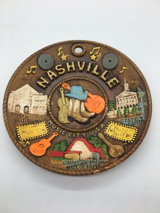Vintage Nashville Music City Collector Plate Raised Japan Scotty 8 In.  C3