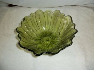 Antique Green Depression Glass Bowl 7 Inch