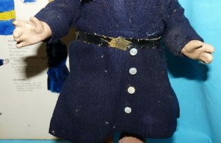 Antique 1920 - 30s COMPOSITION DOLL 1938 SWEDEN GIRL GUIDE SCOUT w page 13 