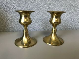 Vintage Brass Candle Holder - Set Of Two