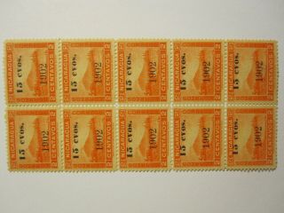 Antique Nicaragua Stamps 1902 15 Centavos Overprint Sc 162 Blk