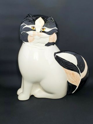 1984 Goebel West Germany Selim White Black Persian Cat Kitten 3198023 Art Deco