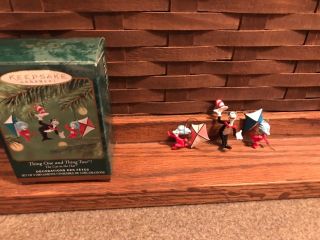 Hallmark Dr.  Seuss Miniatures Thing One & Two The Cat In The Hat 2001 Ornaments