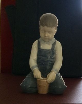 Bing And Grondahl,  B & G - - " Boy With Sand Pail " - - - 2127 - - - - Denmark