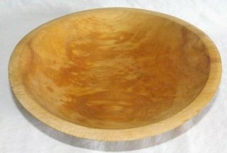 Vtg Small Shallow Wood Wooden Ware Carved Bowl 8.  75 " X8.  25 " X1.  75 " Deep Primitive