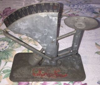 Vintage The Oakes Mfg.  Co.  Galvanized Metal Egg Scale
