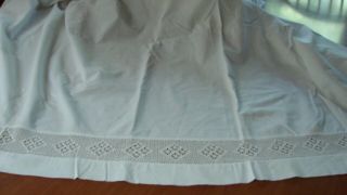 1930s Vintage Crochet Trimmed White Cotton Bed Sheet 83 " X 83 1/2 "