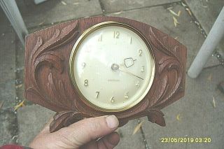 Vintage Mantel Clock Westclox Wooden Case Wind Up 1960 
