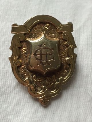 Antique Hallmarked Silver Gilt Double Side Brooch